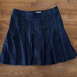 Babaton Dark Denim A-Line Skirt